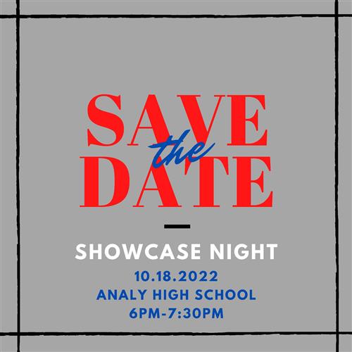 Save the Date Analy Showcase Night October 18, 2022